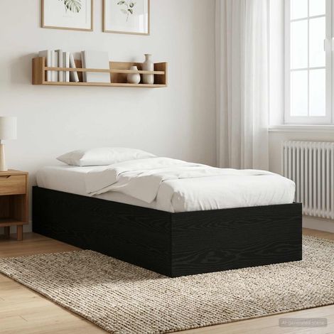Estructura de cama de suelo Roble Negro 80 x 200 cm (1/5)