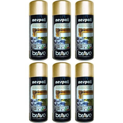 Lot de 6 bombes de peinture professionnelle Nespoli - chrome or