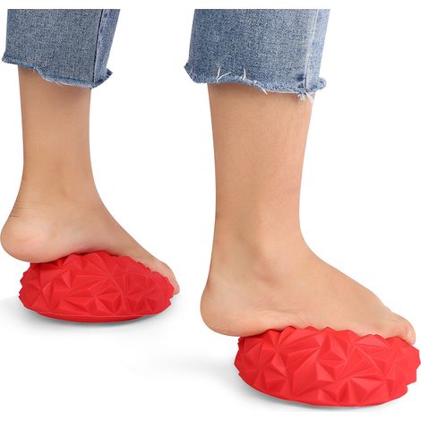Lot de 2 demi-ballons de yoga pour enfants, appareil de fitness physique, ballons d'équilibre, jouet d'entraînement (rouge) (1/5)