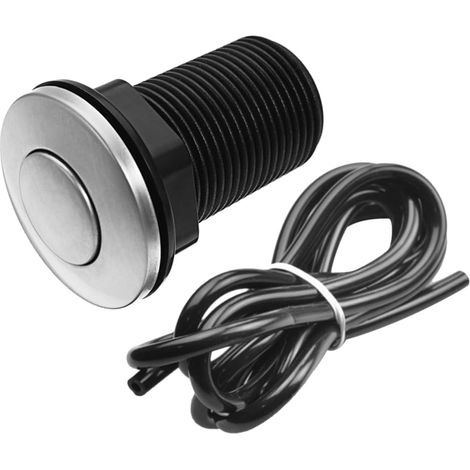 Bouton pneumatique, 32mm, inox, noir, pour broyeur de déchets (1/5)