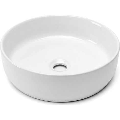 Vasque à poser ronde diamètre 39 cm - blanc brillant - sans trop-plein - SAT Infinitio (1/5)