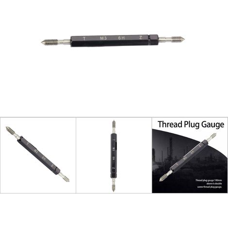 Jauge de filetage à bouchon en acier, outil de mesure manuel de haute qualité, M3 x 0,5 (1/5)