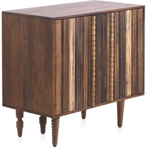 Petit buffet avec 2 portes stratifiées multicolores en bois d'acacia massif (1/5)
