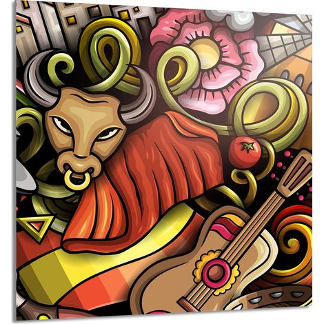 GLASPLATTE FÜR KÜCHE 60x65 Bull (1/5)