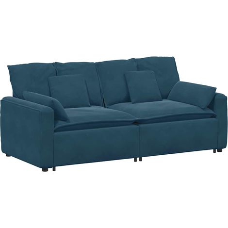 Divani da Giardino  Divano Modulare con Cuscini Blu (1/5)