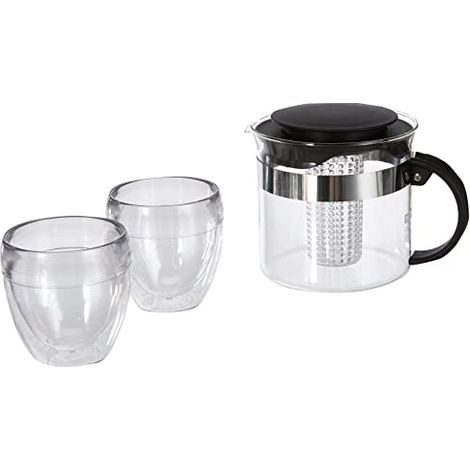 bodum Set Bistro teiera nera 1L con 2 bicchieri (1/4)