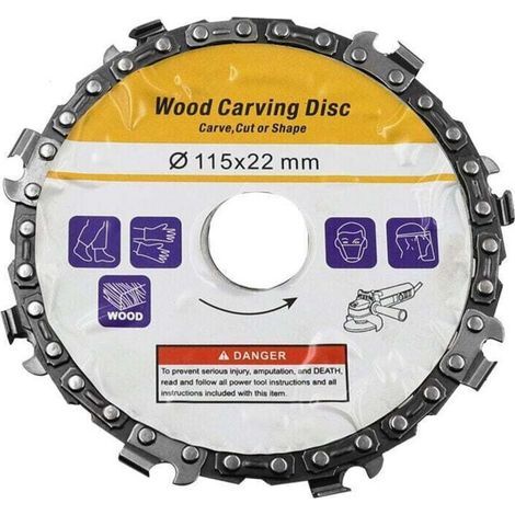 Sculpture Sur Bois Chaine Disque Bois Grinder Chaine Tronconneuses Disque Plaque D'Outils, 115Mm (1/5)