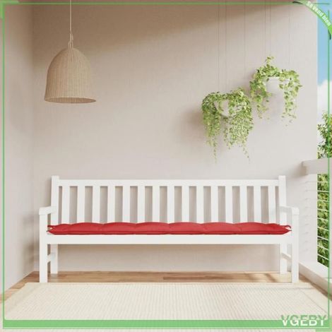 361646 Coussin de banc de jardin rouge 200x50x7 cm tissu oxford (1/5)