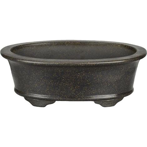 Vaso per bonsai ovale in gres 19x12x6 cm - B116a