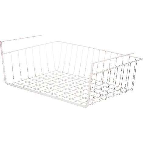 Panier sous étagère, gain de place, organisateur d'armoire en fil de fer suspendu pour la cuisine de la maison, blanc (1/5)