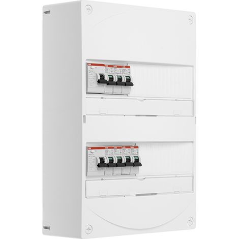 ABB Tableau 2 rangées pré-équipé 2 inter. diff. 40A + 7 disjoncteurs (1/2)