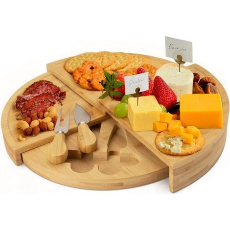 Plafonnier Cristal Plateau A Fromage Rotatif - 1 Ensemble - Bambou Naturel - Rotation 360 Degrés - Apéritif Et Récepti LEGGING SEXY (1/4)