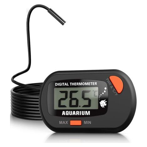 LaBlanc - Termometro per acquario con sonda e ventosa, termometro digitale LCD per la temperatura dell'acqua di acquari, rettili marini e terrari. (1/5)