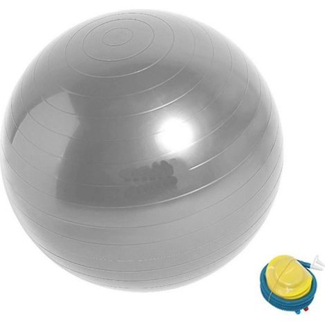Lot de 1 ballon d'équilibre gris 55 cm avec pompe pour yoga et fitness, accessoire stable pour l'entraînement à domicile. (1/5)
