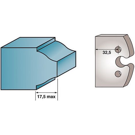 Diamwood Jeu de 2 fers profilés Ht. 40 x 4 mm BRUT M193 pour porte-outils de toupie - 2 pièces - 40 mm x 4 mm x 32,5 mm - 4 mm d'épaisseur - Usage professionnel intensif (1/2)