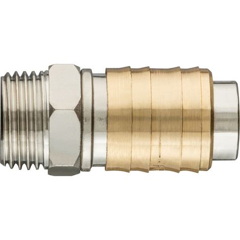 Raccord rapide pour compresseur avec filetage extérieur de 1/2". (1/5)
