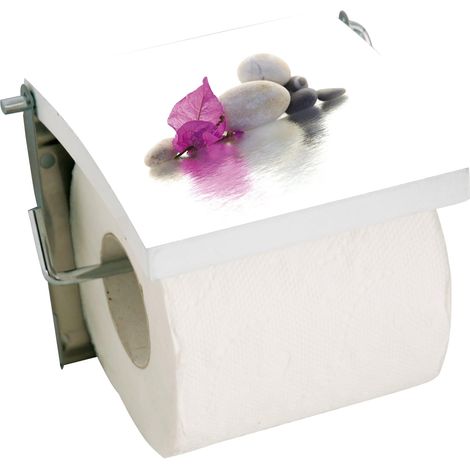 Porte Rouleau Papier WC Mural MDF & INOX Borneo Blanc (1/5)