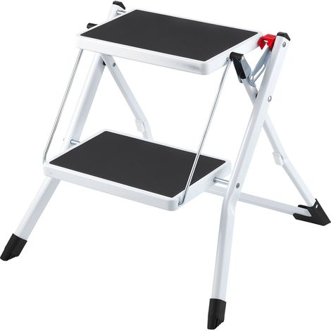 Marchepied Pliable Capacité 150 kg Escabeau à 2 Marches en Acier Tabouret Large Multi-usage avec Surface et Patins Antidérapants pour Adultes, Tout-petits, Maison, Cuisine, Bureau, Camping-cars (1/5)