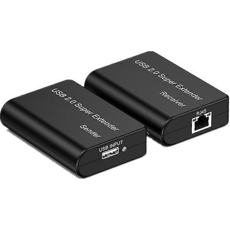 Prolongateur USB 2.0 vers RJ45 - Câble réseau de 100 mètres avec répartiteur USB (1/4)