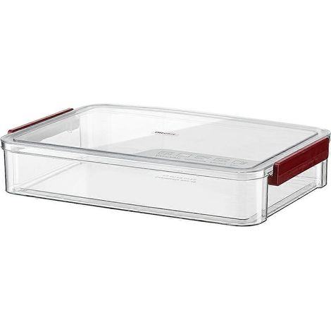 Boîte de rangement transparente A4, portable, en plastique, pour documents, couleur bordeaux (1/5)