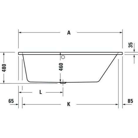 Duravit No.1 Einbau-Whirlwanne, Trapez, 1500x800mm, Jet Protect, (1/5)