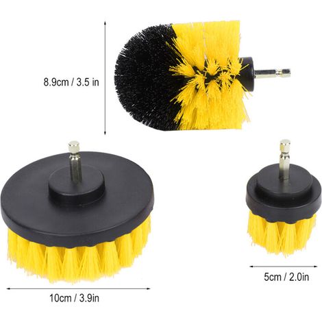 Set mit 3 elektrischen Reinigungsbürsten für Sanitärflächen (Gelb) mit 1/4-Zoll-Schnellbefestigung (1/5)