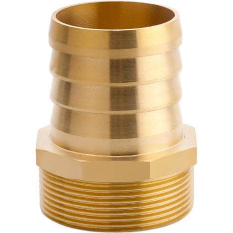 Raccord cannelé en laiton 1/2", filetage femelle, épisseur de métaux, barbillons, raccord tuyau, connecteur adaptateur pour air, eau, huile (épaisseur 8 mm) Filetage Mâle G2 50 MM d'épaisseur (1/5)