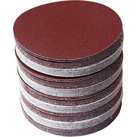Set da 120 dischi abrasivi rotondi da 6 pollici (150 mm) con grana 80/100/120/180/240/320 e gancio per levigatrice.