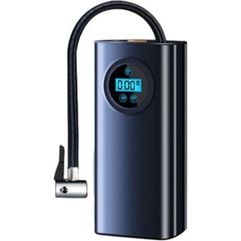 Compresseur d'air portable, batterie 1800 mAh 5C 2 mini pompe électrique, pompe à vélo électrique avec écran LCD numérique, gonfleur de pneu de voiture rechargeable, adapté aux vélos, motos, scooter (1/5)