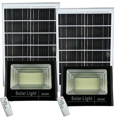 2x Faro Led 800w Pannello Solare Luci Giardino Faretto Crepuscolare Esterno (1/5)