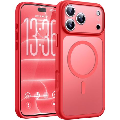 Coque pour iPhone 18 Pro Max, Compatible avec MagSafe, Rouge (1/5)