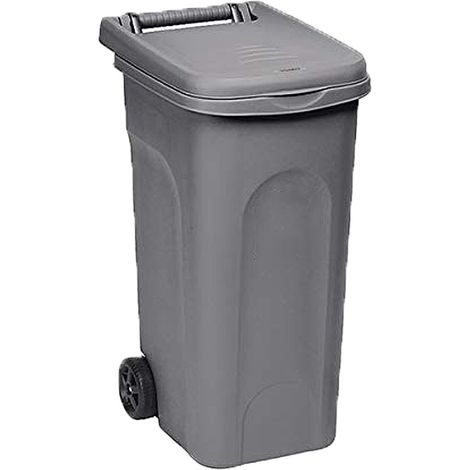 Stefanplast 25599 Urban Eco System Bidone Carrellato Raccolta Differenziata 80 lt con Ruote Maniglione Anello Fermasacco colore Grigio Polvere (1/4)