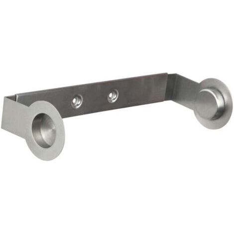 QORVA-Porte essuie tout mural Cerri, porte sopalin mural télescopique, Acier Inox, 21-33x9x6 cm, Mat (1/4)