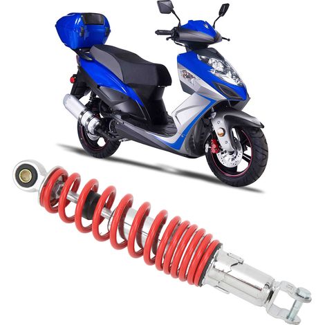 12-Zoll-Stoßdämpfer (300 mm Mittenabstand) mit einstellbarer Dämpfung und 7 mm Durchmesser Feder, kompatibel mit GY6 50-150 cm³ Rollern und Mopeds (Modelle 139QMB und 157QMJ). (1/5)