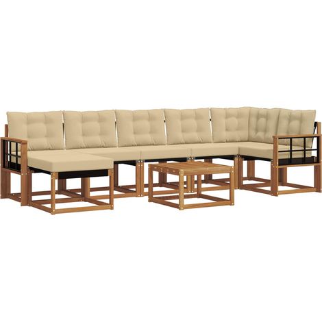 Ensemble de canapés d'extérieur 8 pcs Salon de jardin Naturel et Beige (1/5)