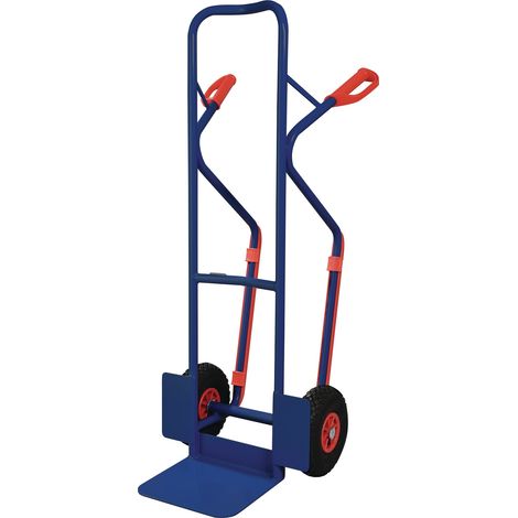 Carretilla de mano con patines H.1300mm pala L250xB320mm neumáticos de aire capacidad 300kg azul TW (1/2)