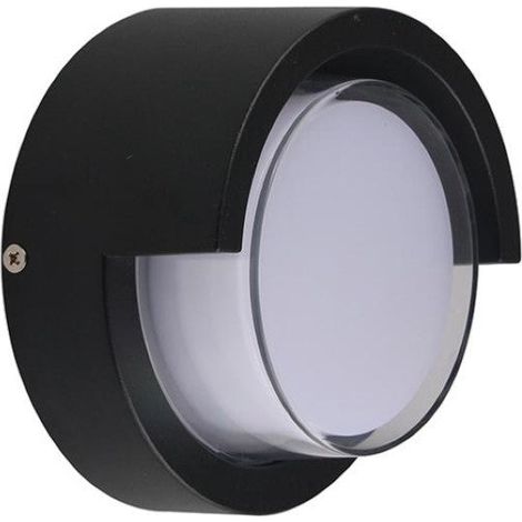 Applique Murale LED 15W Noire Ronde IP65 avec Cache - Blanc Chaud 2300K - 3500K - SILAMP