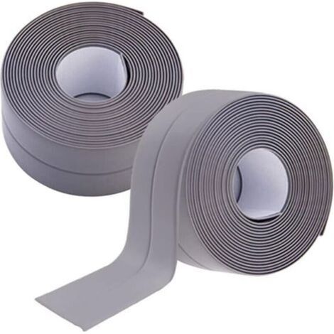 Rouleaux Joint Douche Adhésif Joint Silicone Salle De Bain Gris PVC Bande Etancheite Autocollante Anti Moisissure Joint Porte Douche pour Cuisine Toilette Fenêtres (1/4)