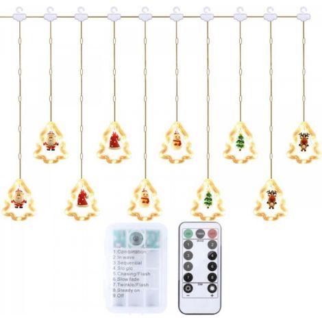 Lumières De Décoration De Noël, 50 LED 3M Guirlande Lumineuse USB Étanche Guirlandes Lumineuses Lumières féériques 8 Modes d'Eclairage Lumière pour Noël Fenêtre Soirée Terrasse Fenêtre Patio Jardin(Mo (1/5)