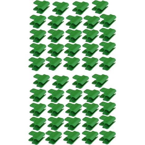 Confezione da 48 fascette stringitubo per tubo da giardino, accessori per film per casetta da giardino, diametro esterno 16 mm, paletti per piante, clip in plastica per serre, verde (1/3)