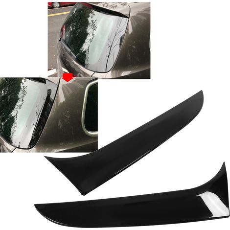 Ein Paar Heckscheibenspoiler aus glänzend schwarzem ABS für VW Passat B6 Variant (Reiseversion) 2005-2010 (ZST-179) (1/5)