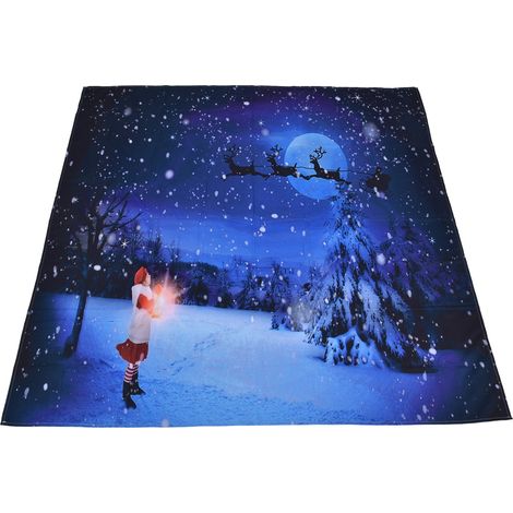 Tenture murale de Noël motif sapin Père Noël renne, décoration scandinave chambre salon 230x180 cm (1/5)