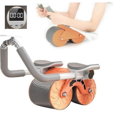 Roue Abdominale - Non spécifié - Modèle 4D - Acier inoxydable - Support pour téléphone - Minuterie intégrée (1/4)