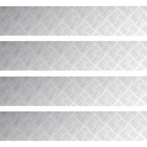 Gradini per Scale 4 pz 100 x 20 cm Argento Alluminio vidaXL