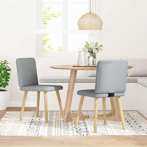 Lot de 2 Chaises à manger,Chaise de cuisine gris clair tissu CFW17668 (1/5)