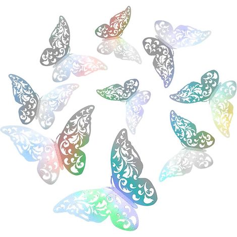 de 12 papillons 3D décoratifs autocollants muraux papillons