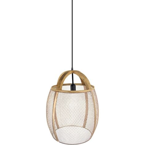 Lampadario Coimbra Nero/pelle 1xe27 Regx37x37cm