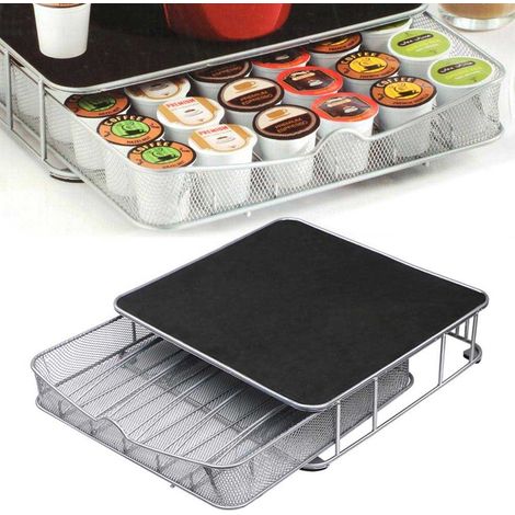 BAKAJI Contenitore Porta Capsule Cialde caffè Metallo 30-60 Posti Coffee Capsule Drawer, cassetto per la conservazione di Capsule e Cialde caffè (1/3)