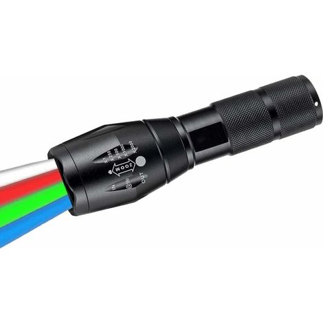 Lampe torche multicolore avec 4 modes LED pour les activités extérieures et nocturnes [JSR]-AquaForge (1/5)