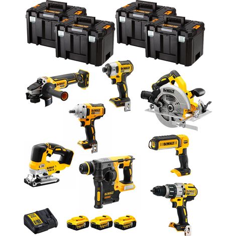 DeWALT Kit DWK801T (DCD996 + DCH273 + DCG405 + DCF887 + DCF894 + DCS334 + DCS570 + DCL050 + 3 x 5,0 Ah + DCB115 + 4 x TSTAK VI)
